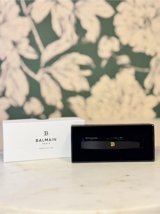 Balmain Accessories - Balmain Black Hair Barrette with Gold B Emblem NIB